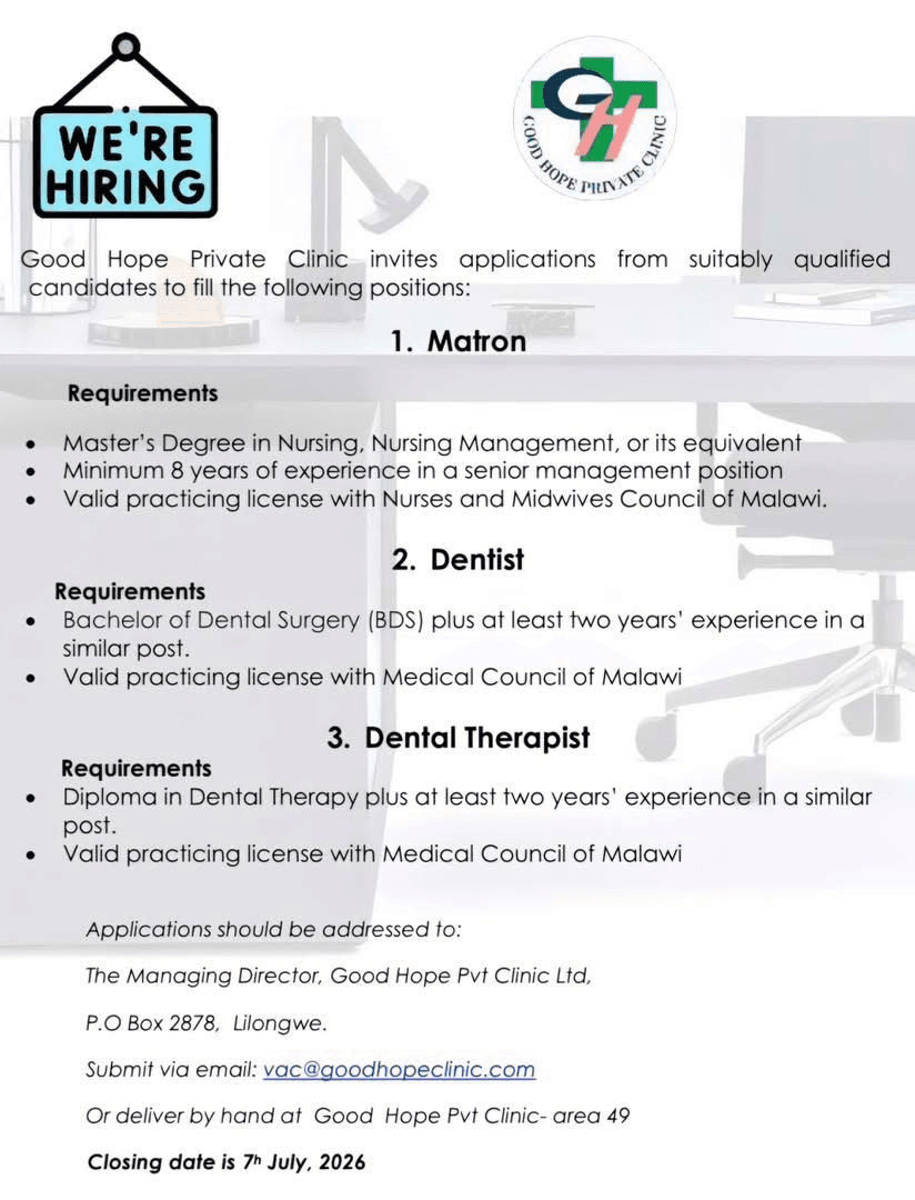 MATRON, DENTIST & DENTAL THERAPY MATRON, DENTIST & DENTAL THERAPY
