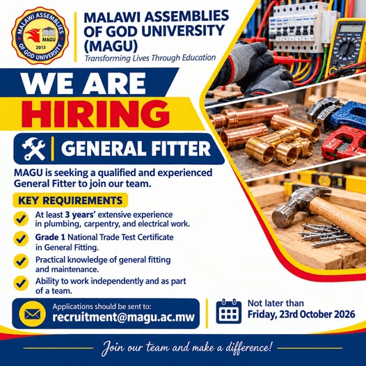 GENERAL FITTER - Malawi Assemblies of God University (MAGU)